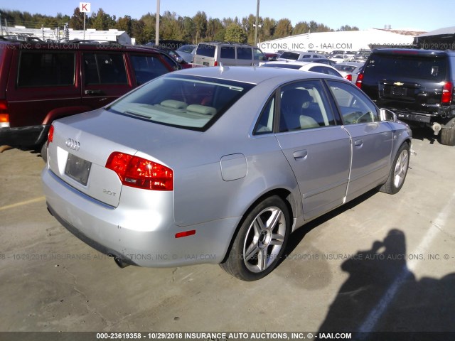 WAUAF78E97A074742 - 2007 AUDI A4 2/TURBO SILVER photo 4