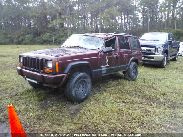 1J4FF58S1YL188950 - 2000 JEEP CHEROKEE CLASSIC BURGUNDY photo 2