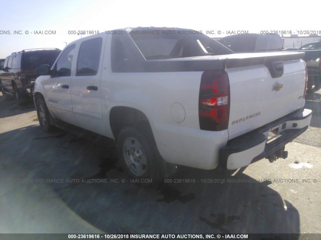 3GNEC12027G321440 - 2007 CHEVROLET AVALANCHE C1500 WHITE photo 3