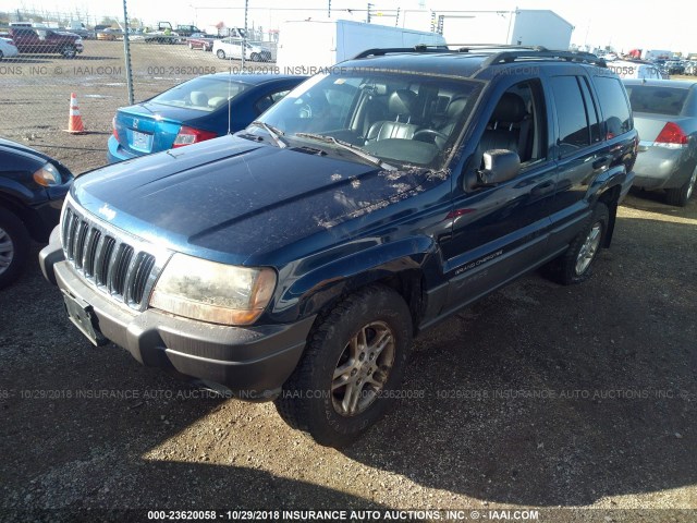 1J8GW48N62C204218 - 2002 JEEP GRAND CHEROKEE LAREDO Dark Blue photo 2