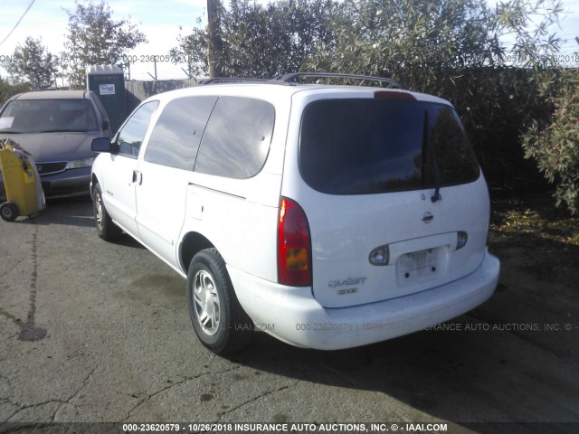 4N2XN11T7YD842978 - 2000 NISSAN QUEST SE/GLE/GXE WHITE photo 3