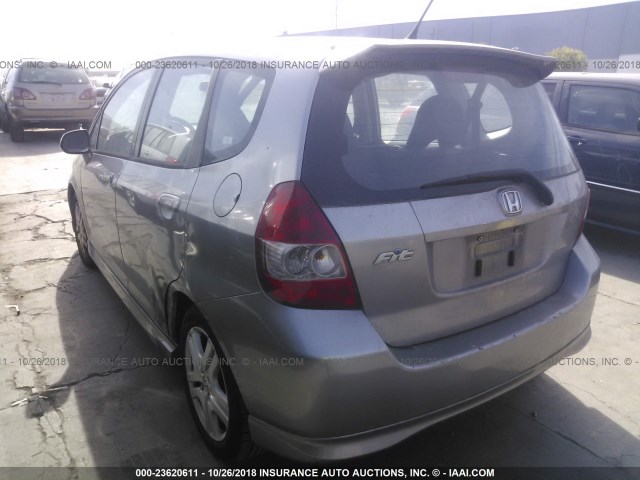 JHMGD38657S040343 - 2007 HONDA FIT S 银色 照片 3