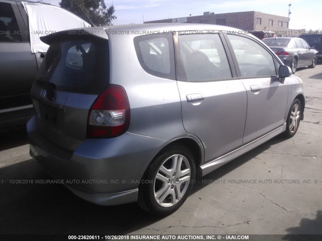 JHMGD38657S040343 - 2007 HONDA FIT S 银色 照片 4