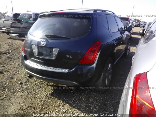 JN8AZ08T36W412514 - 2006 NISSAN MURANO SL/SE/S BLUE photo 4