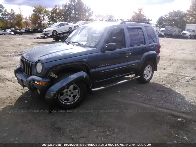 1J4GK58K92W313389 - 2002 JEEP LIBERTY LIMITED BLUE photo 2