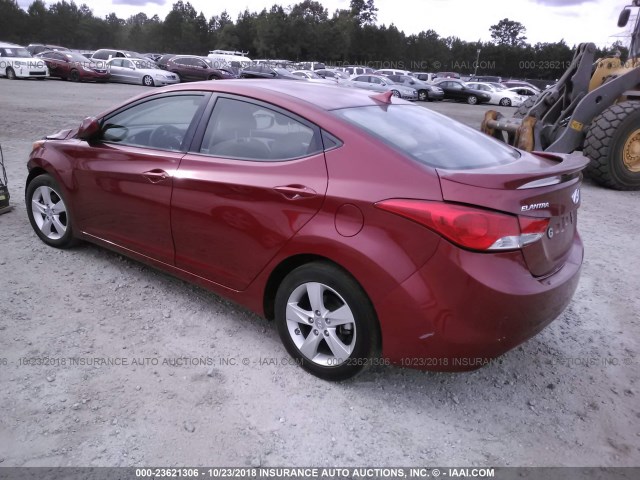 5NPDH4AE5DH335632 - 2013 HYUNDAI ELANTRA GLS/LIMITED MAROON photo 3