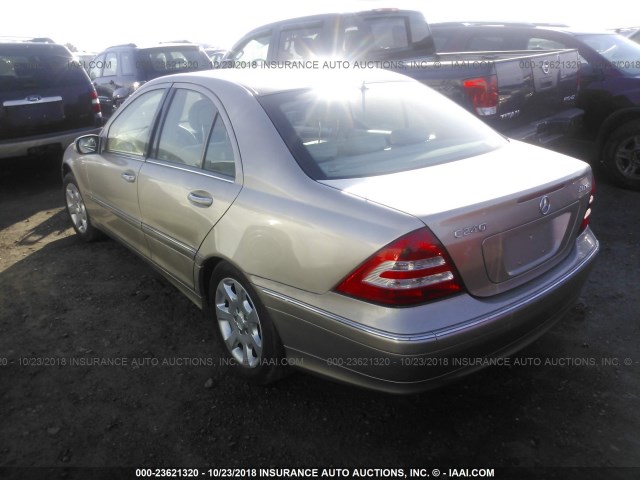 WDBRF81J05F569851 - 2005 MERCEDES-BENZ C 240 4MATIC BEIGE photo 3