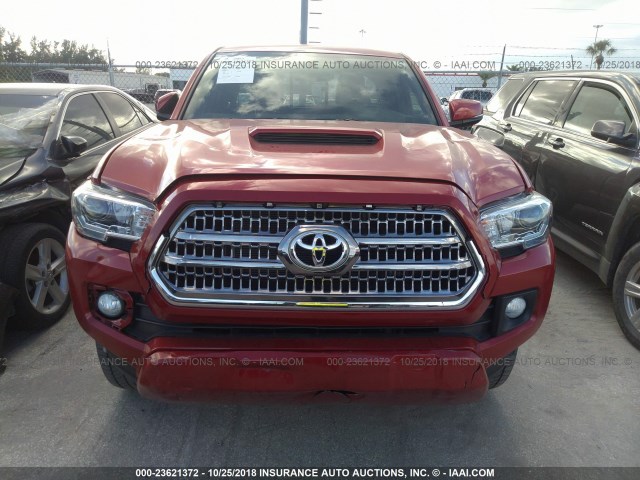 5TFSZ5AN4GX034627 - 2016 TOYOTA TACOMA ACCESS CAB/SR5/TRD SPT/OR BURGUNDY photo 6