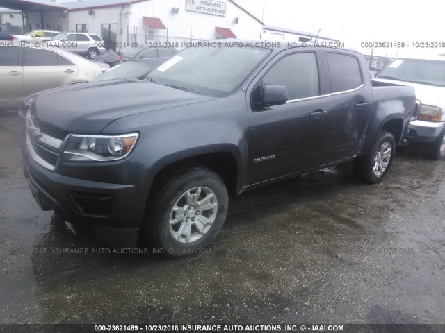 1GCGSCE39G1221856 - 2016 CHEVROLET COLORADO LT GRAY photo 2