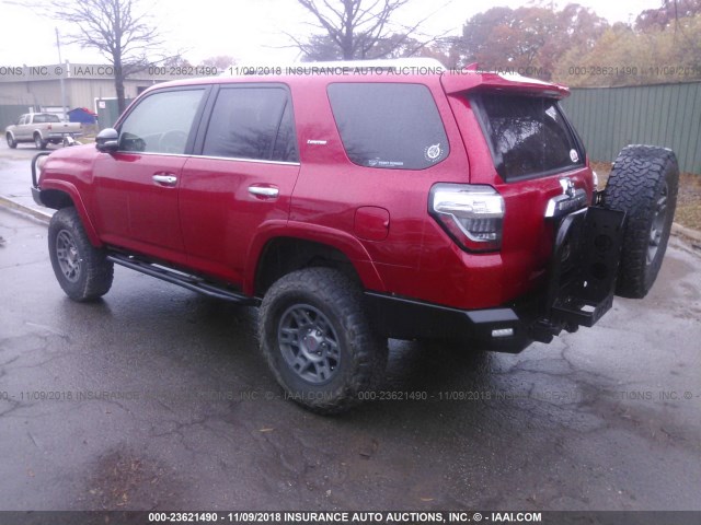 JTEBU5JR5F5231104 - 2015 TOYOTA 4RUNNER RED photo 3