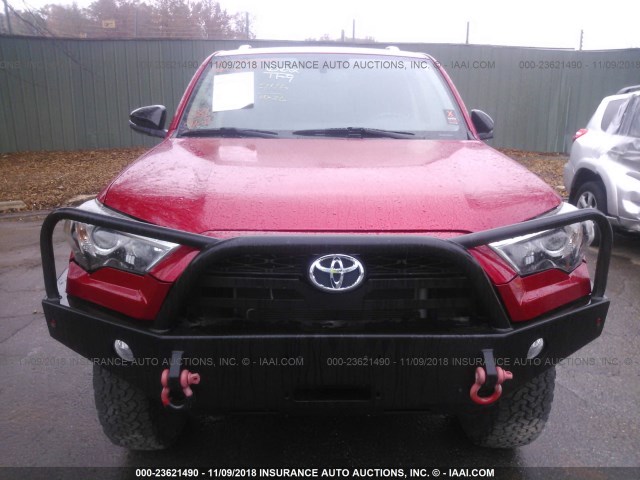 JTEBU5JR5F5231104 - 2015 TOYOTA 4RUNNER RED photo 6