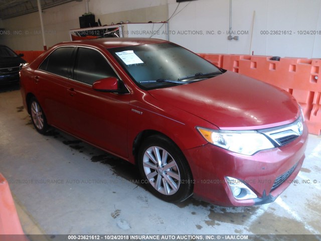 4T1BD1FK0CU059649 - 2012 TOYOTA CAMRY HYBRID/LE/XLE RED photo 1