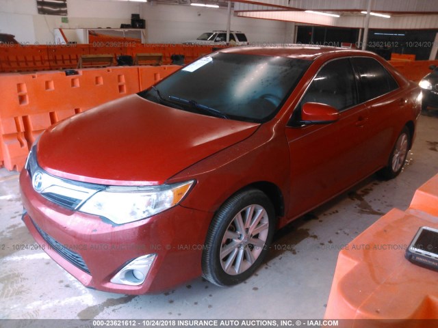 4T1BD1FK0CU059649 - 2012 TOYOTA CAMRY HYBRID/LE/XLE RED photo 2
