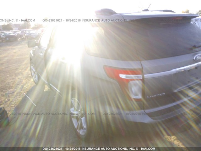 1FMHK8F89BGA88724 - 2011 FORD EXPLORER LIMITED GRAY photo 3