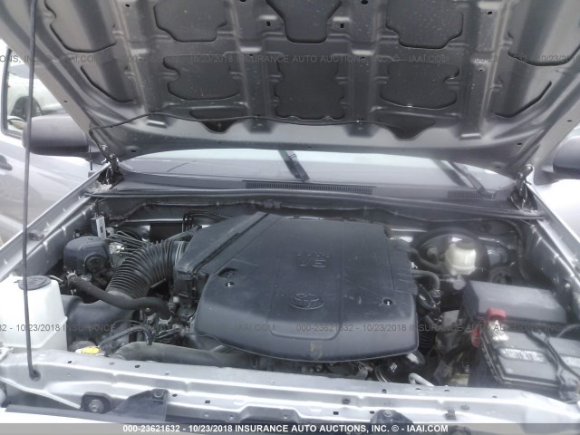 5TFJU4GN8FX090046 - 2015 TOYOTA TACOMA DOUBLE CAB PRERUNNER SILVER photo 10