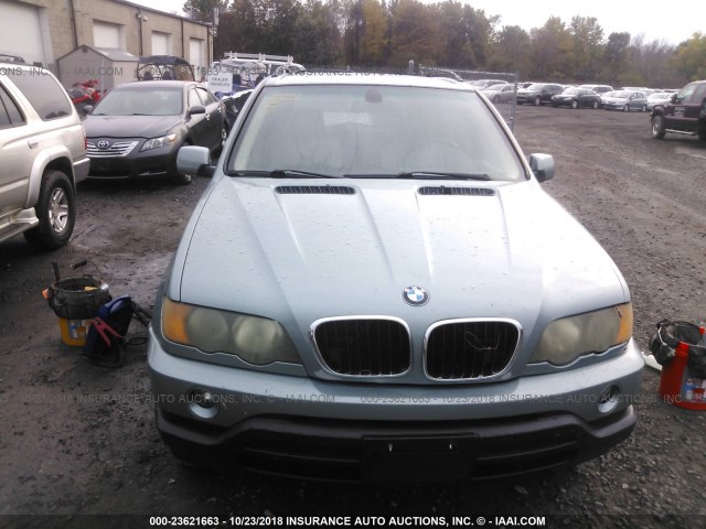 5UXFB33563LH46969 - 2003 BMW X5 4.4I BLUE photo 6