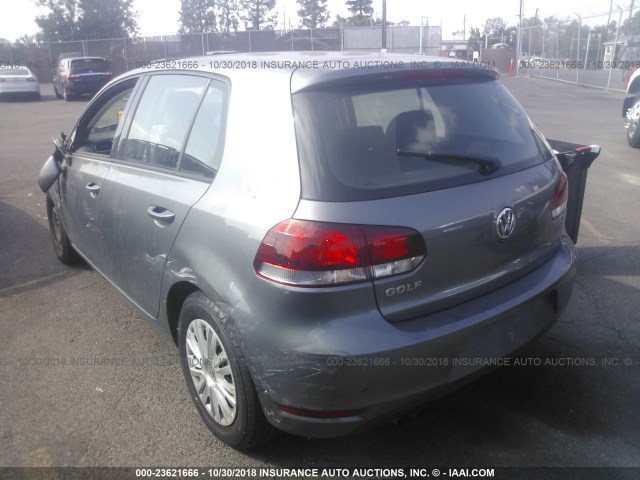 WVWDB7AJ9DW138702 - 2013 VOLKSWAGEN GOLF GRAY photo 3