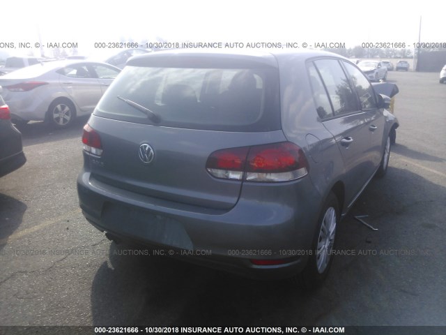 WVWDB7AJ9DW138702 - 2013 VOLKSWAGEN GOLF GRAY photo 4