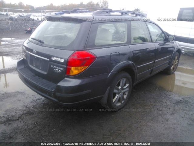 4S4BP61C777345653 - 2007 SUBARU LEGACY OUTBACK 2.5I GRAY photo 4