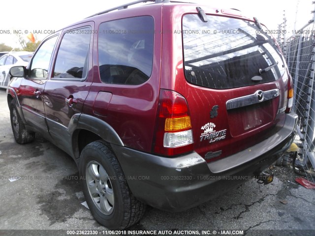 4F2YU08131KM55466 - 2001 MAZDA TRIBUTE LX/ES RED photo 3