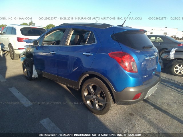 KL4CJBSB7EB626008 - 2014 BUICK ENCORE CONVENIENCE BLUE photo 3