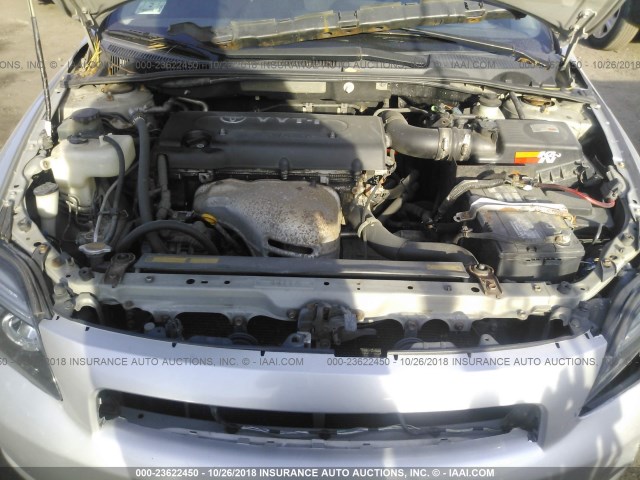JTKDE177550004394 - 2005 TOYOTA SCION TC 银色 照片 10