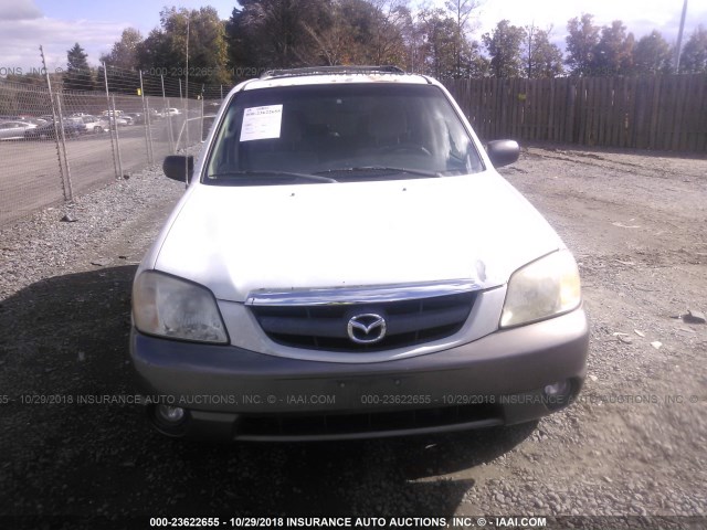 4F2CZ94163KM21384 - 2003 MAZDA TRIBUTE LX WHITE photo 6