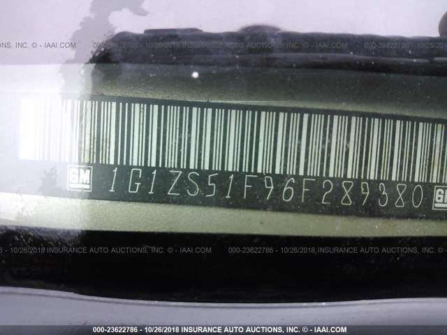 1G1ZS51F96F289380 - 2006 CHEVROLET MALIBU LS Qızıl foto 9