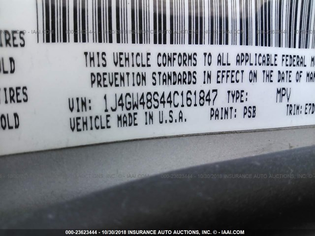 1J4GW48S44C161847 - 2004 JEEP GRAND CHEROKEE LAREDO/COLUMBIA/FREEDOM 银色 照片 9