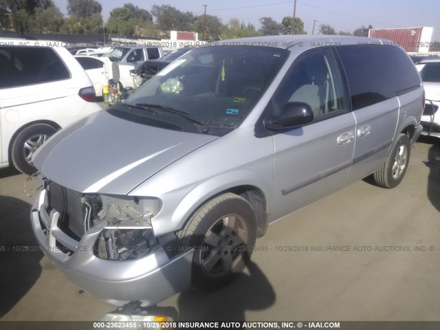 1D4GP45R87B183268 - 2007 DODGE CARAVAN SXT SILVER photo 2