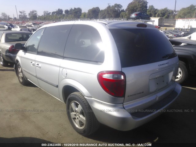 1D4GP45R87B183268 - 2007 DODGE CARAVAN SXT SILVER photo 3