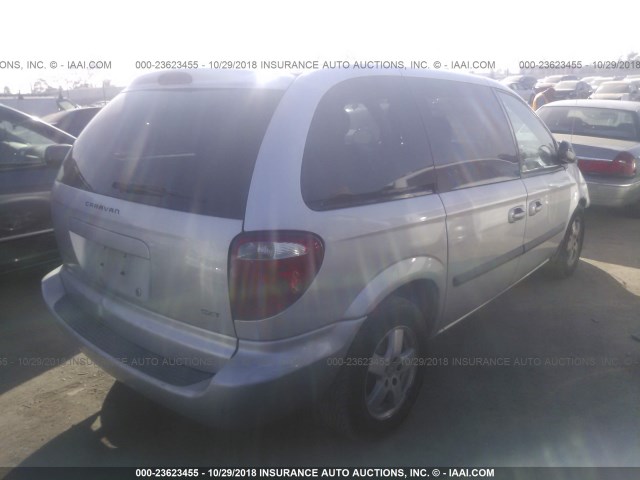 1D4GP45R87B183268 - 2007 DODGE CARAVAN SXT SILVER photo 4