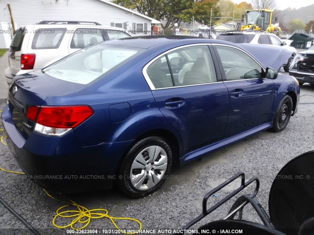 4S3BMCA62A3231550 - 2010 SUBARU LEGACY 2.5I BLUE photo 4