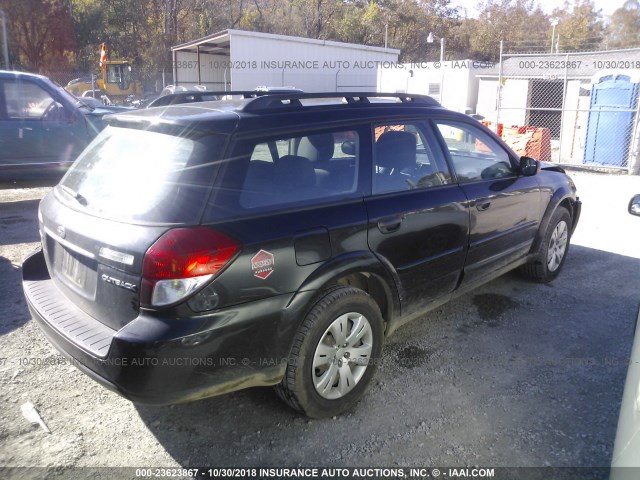 4S4BP60C497320567 - 2009 SUBARU OUTBACK BLACK photo 4