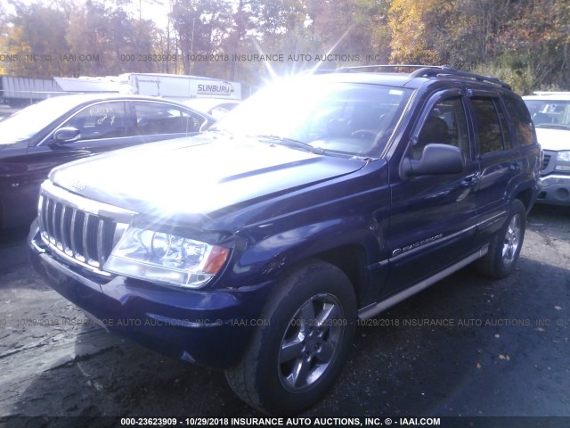 1J8GW68J44C297963 - 2004 JEEP GRAND CHEROKEE OVERLAND BLUE photo 2