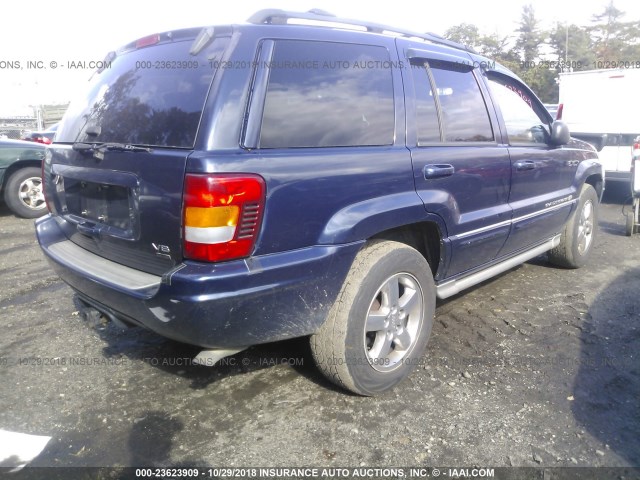 1J8GW68J44C297963 - 2004 JEEP GRAND CHEROKEE OVERLAND BLUE photo 4