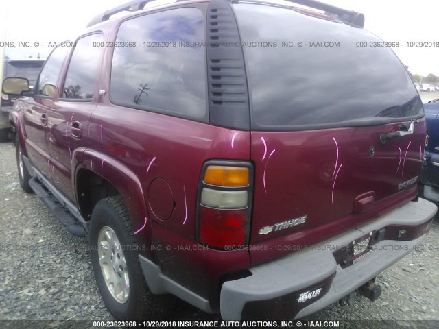 1GNEK13T85R110557 - 2005 CHEVROLET TAHOE K1500 BURGUNDY photo 3