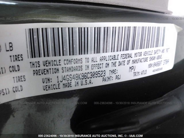1J4GS48K96C309523 - 2006 JEEP GRAND CHEROKEE LAREDO/COLUMBIA/FREEDOM 绿色 照片 9