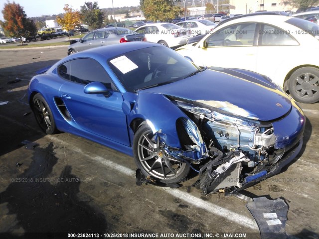 WP0AA2A89GK170731 - 2016 PORSCHE CAYMAN BLUE photo 1