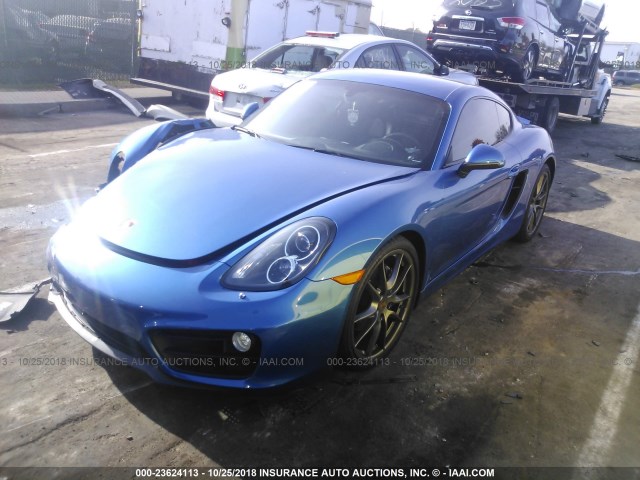 WP0AA2A89GK170731 - 2016 PORSCHE CAYMAN BLUE photo 2