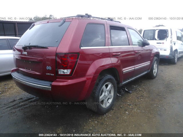 1J4HS58N55C632857 - 2005 JEEP GRAND CHEROKEE LIMITED RED photo 4