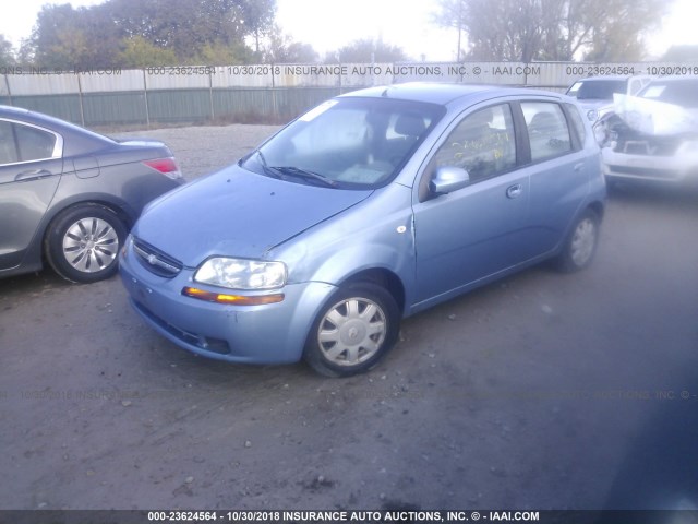 KL1TD62635B471889 - 2005 CHEVROLET AVEO LS BLUE photo 2