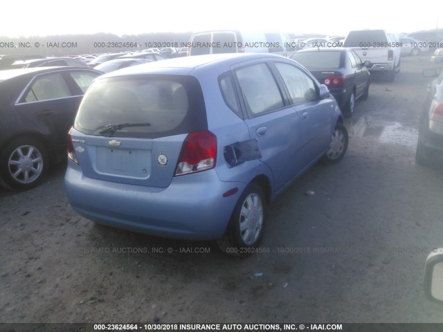 KL1TD62635B471889 - 2005 CHEVROLET AVEO LS BLUE photo 4