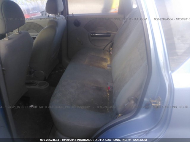 KL1TD62635B471889 - 2005 CHEVROLET AVEO LS BLUE photo 8
