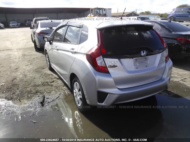 3HGGK5H59FM774907 - 2015 HONDA FIT LX SILVER photo 3