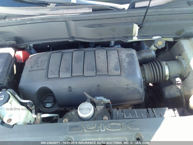 5GALRBED5AJ253712 - 2010 BUICK ENCLAVE CXL 白色 照片 10