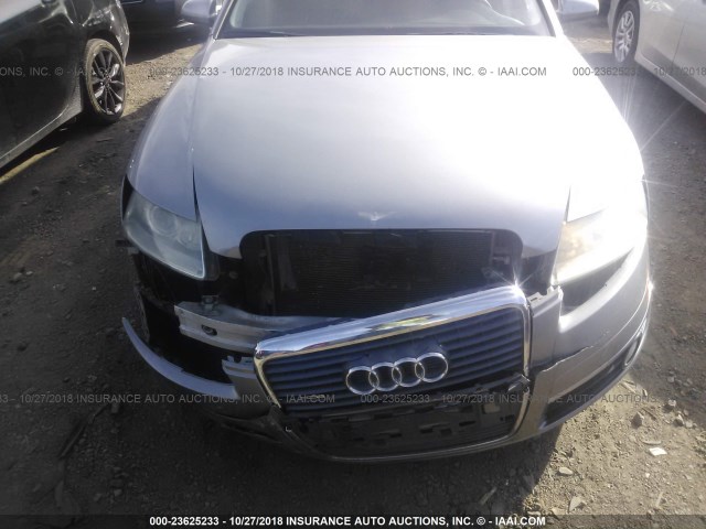 WAUKH94FX6N114651 - 2006 AUDI A6 AVANT QUATTRO SILVER photo 6