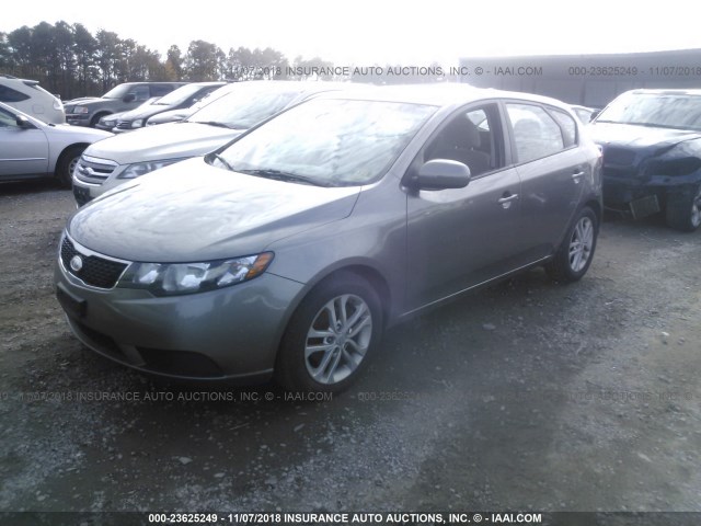 KNAFU5A24B5397985 - 2011 KIA FORTE EX GRAY photo 2