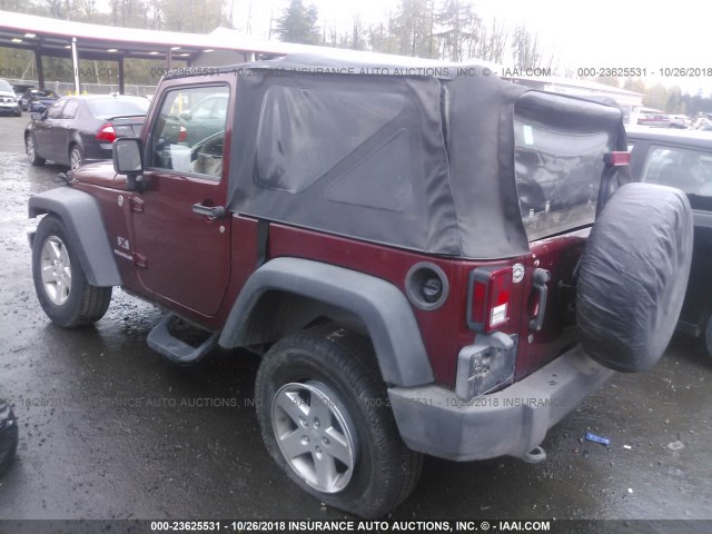 1J4FA24169L771199 - 2009 JEEP WRANGLER X MAROON photo 3