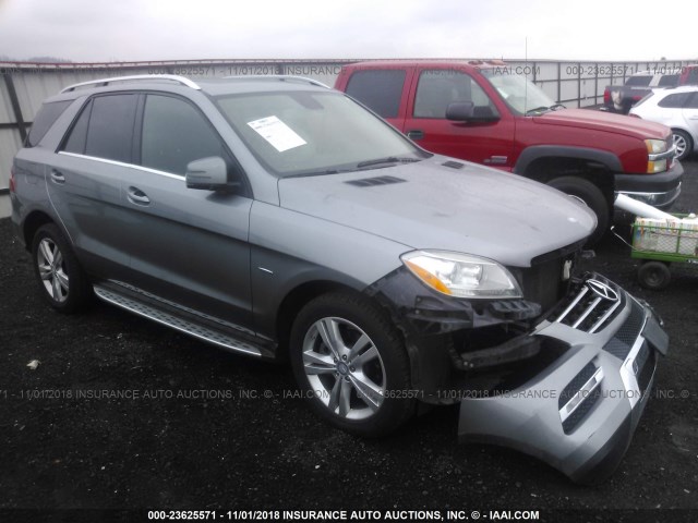 4JGDA5HBXCA016671 - 2012 MERCEDES-BENZ ML 350 4MATIC SILVER photo 1